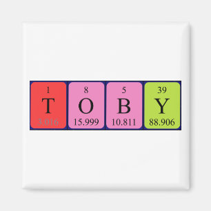 Aimant de nom de table périodique Toby