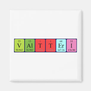 Aimant de nom de table périodique Valtteri