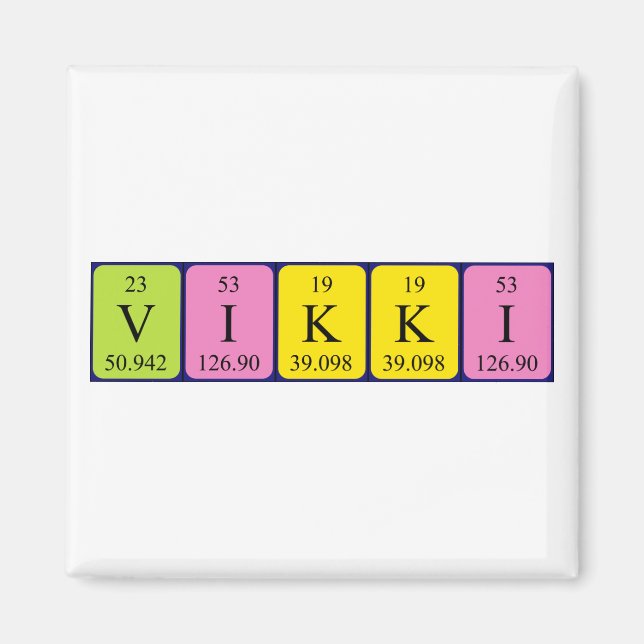 aimant de nom de table périodique Vikki (Devant)