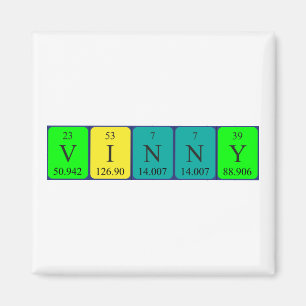 Aimant de nom de table périodique Vinny