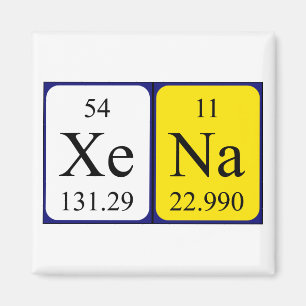 aimant de nom de table périodique Xena