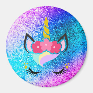 Aimant de Parties scintillant Unicorn Ombre person