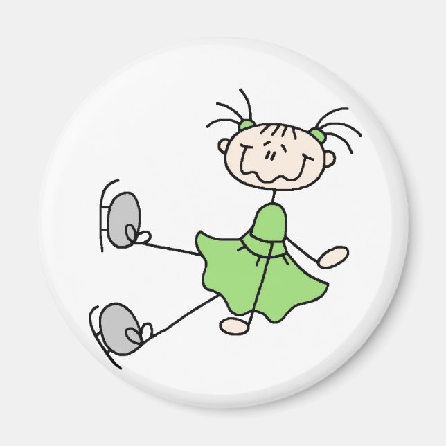 Aimant de patinage de filles vertes (Devant)