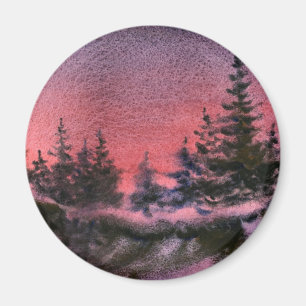 Aimant de paysage d'hiver