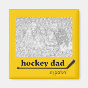 Aimant de photo de papa d'hockey
