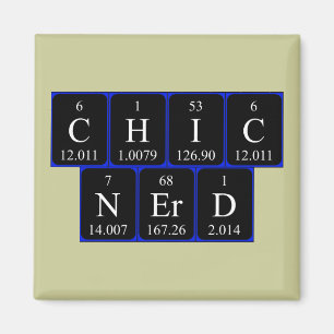 Aimant de phrase de table périodique ChicNerd