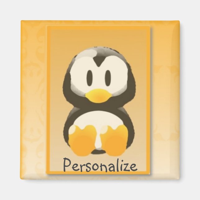 Aimant de pingouin orange (Devant)