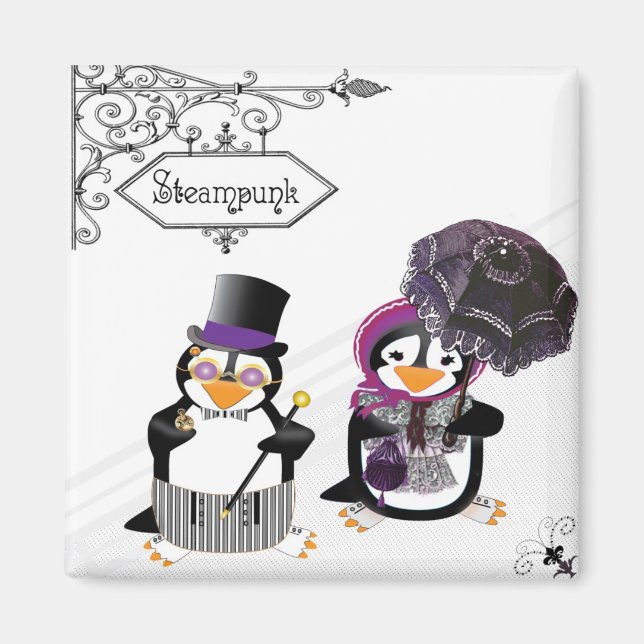 Aimant de pingouins en vapeur (Devant)