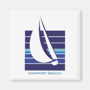 Aimant de plage de Square_Newport de bleus de