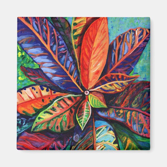 Aimant de Plante de Croton Tropical Hawaïen (Devant)