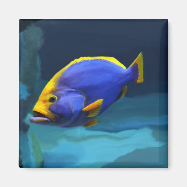 Aimant de poisson bleu (Devant)