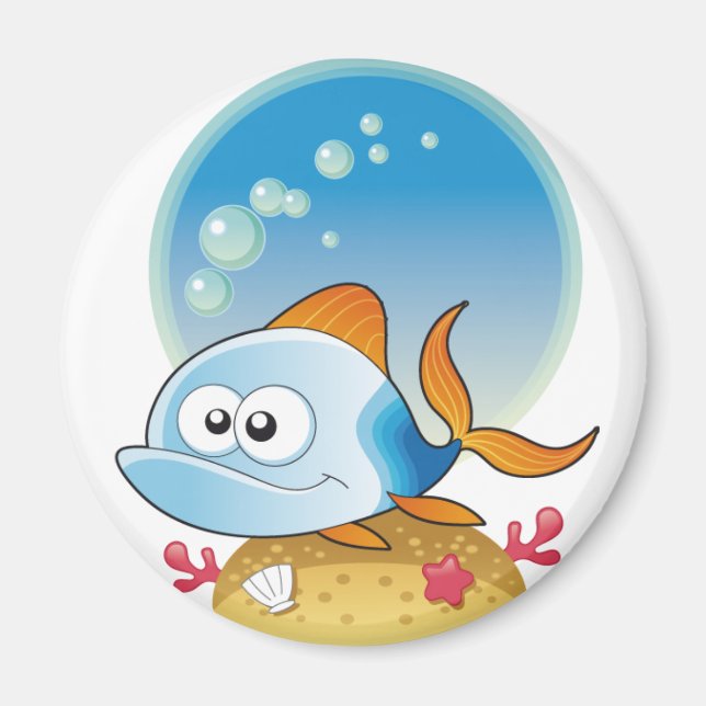 Aimant de poisson bleu (Devant)