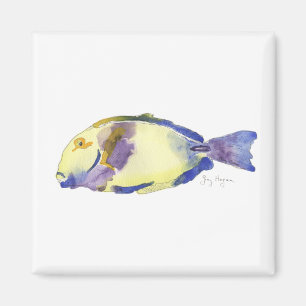 Aimant de poisson jaune/bleu
