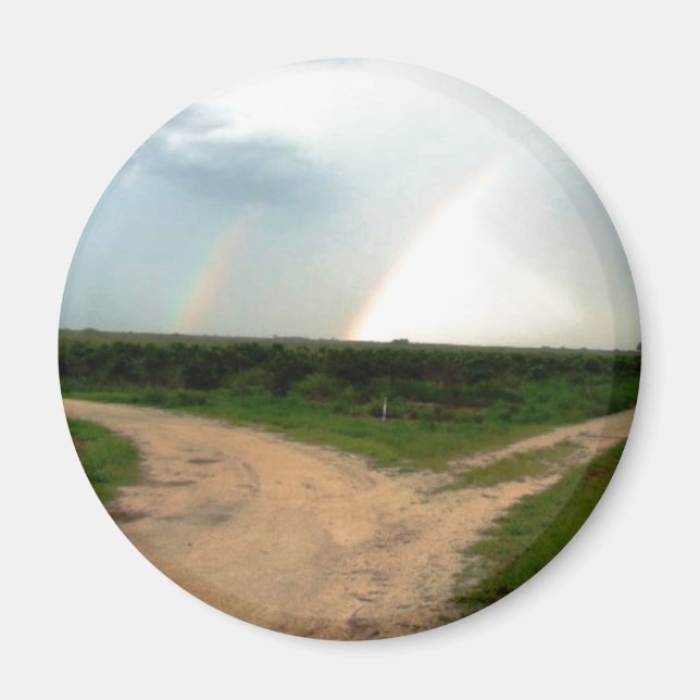 Aimant 'De quelle façon maintenant ? ' Double arc-en-ciel (Devant)