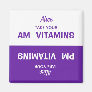 Aimant de rappel de la pilule de vitamine AM/PM pe