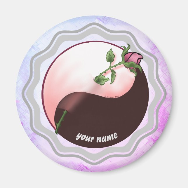 Aimant de Red Rose yin yang (Devant)