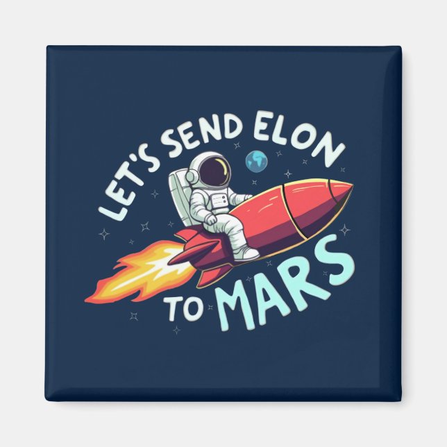 Aimant de réfrigérateur anti-Elon, envoyer Elon su (Devant)