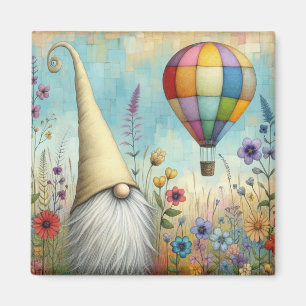 Aimant de réfrigérateur carré de gnome adorable
