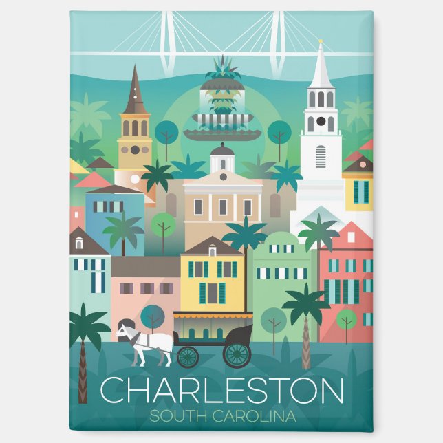Aimant de réfrigérateur Charleston (Recto)