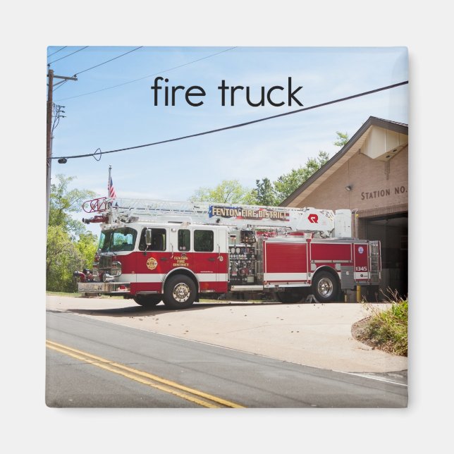 Aimant de réfrigérateur de camion-feu (Devant)