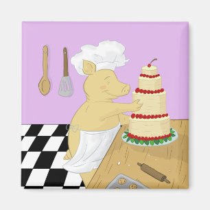 Aimant de réfrigérateur de chef de pâtisserie d