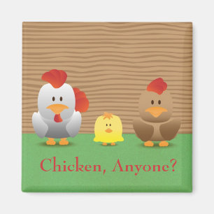 Aimant de réfrigérateur de dessin animé de poulets