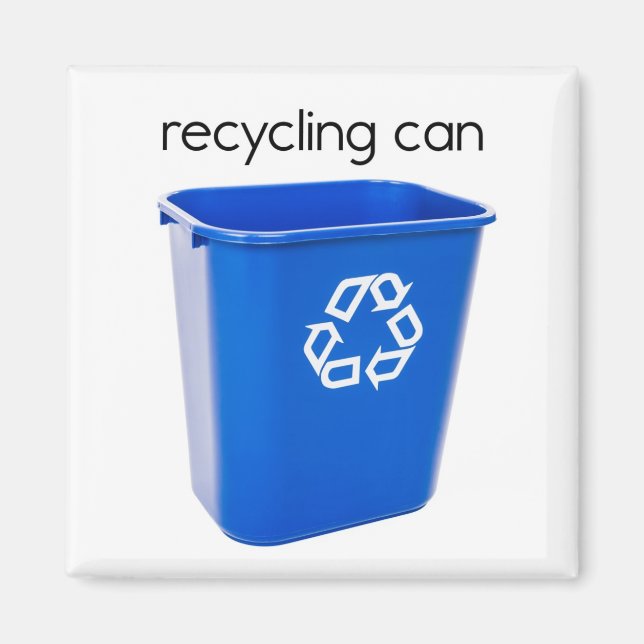 Aimant de réfrigérateur de la boîte de recyclage (Devant)