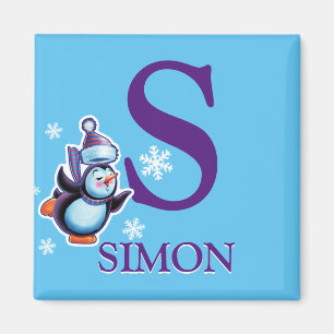 Aimant de réfrigérateur de pingouin initial du g