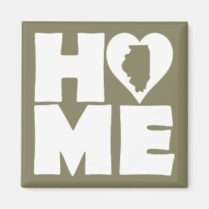 Aimant de réfrigérateur Illinois Home Heart State