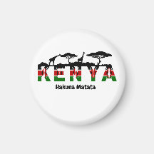 Aimant de réfrigérateur Kenya Hakuna Matata.