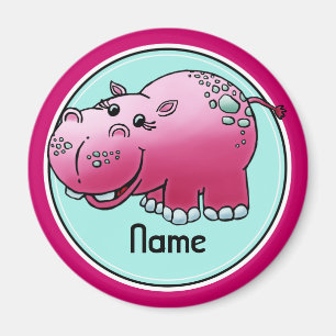 Aimant de réfrigérateur, modèle nommé, hippopotame
