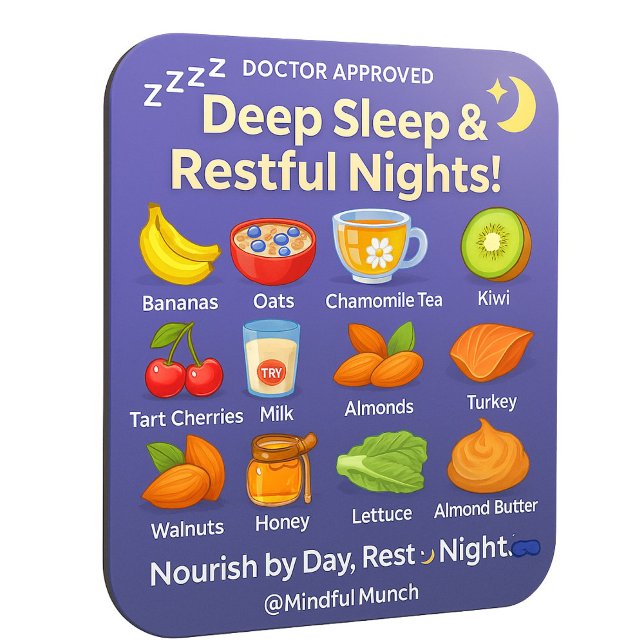 💤 Aimant de réfrigérateur pour un meilleur sommei (Wind down naturally—this magnet shows you the best foods for deep sleep and relaxation)