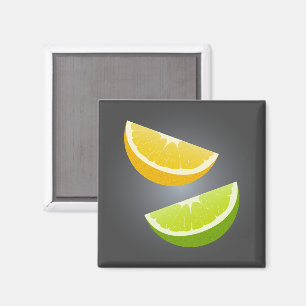 Aimant de réfrigérateur tranche de citron & lime