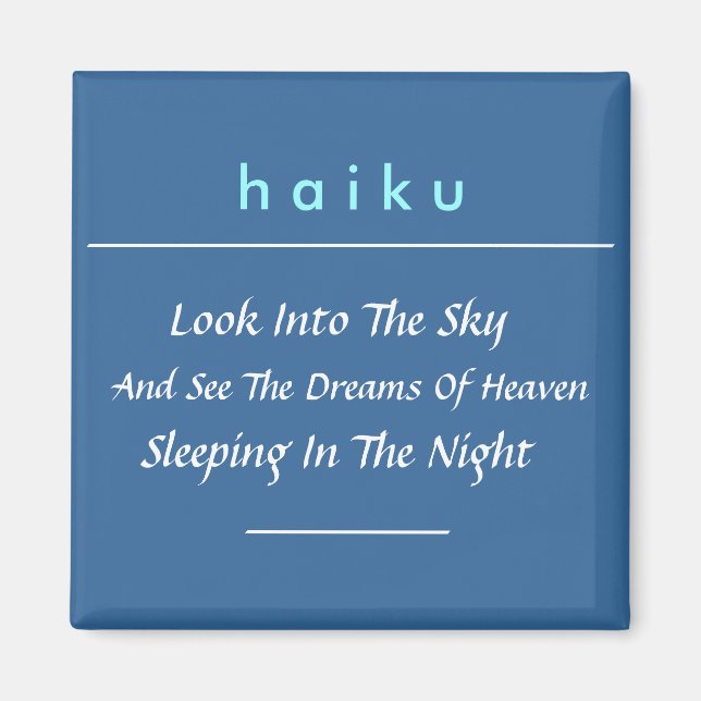 Aimant de réfrigération moderne Haiku (Carré) (Devant)