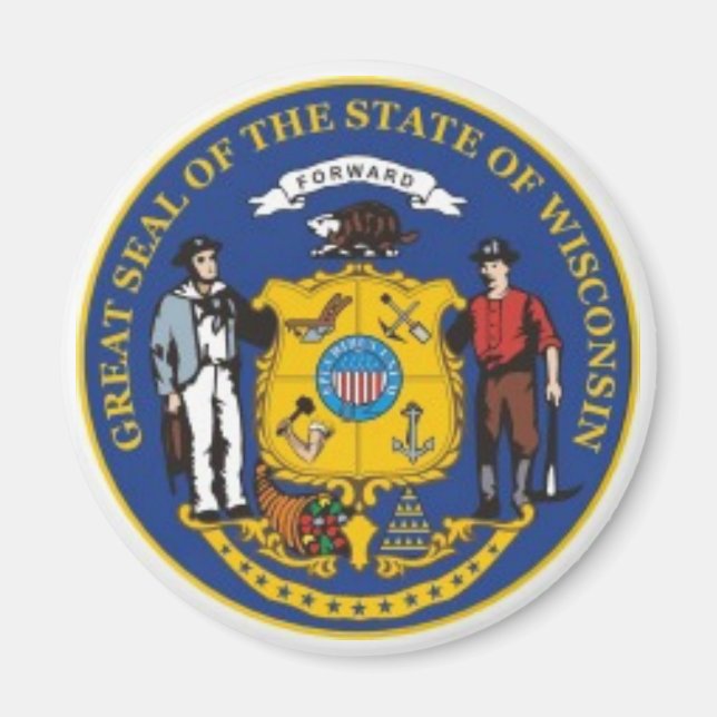 Aimant de sceau de l'État du Wisconsin (Devant)