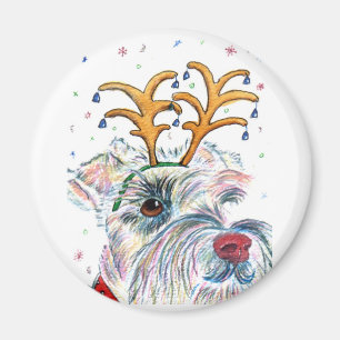 Aimant de Schnauzer de Père Noël
