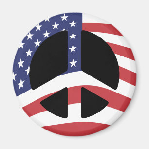 Aimant de signe de paix de drapeau des USA