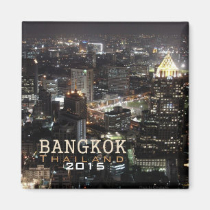 Aimant de souvenir de voyage de nuit de Bangkok