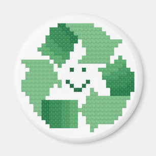 Aimant de symbole de recyclage souriant