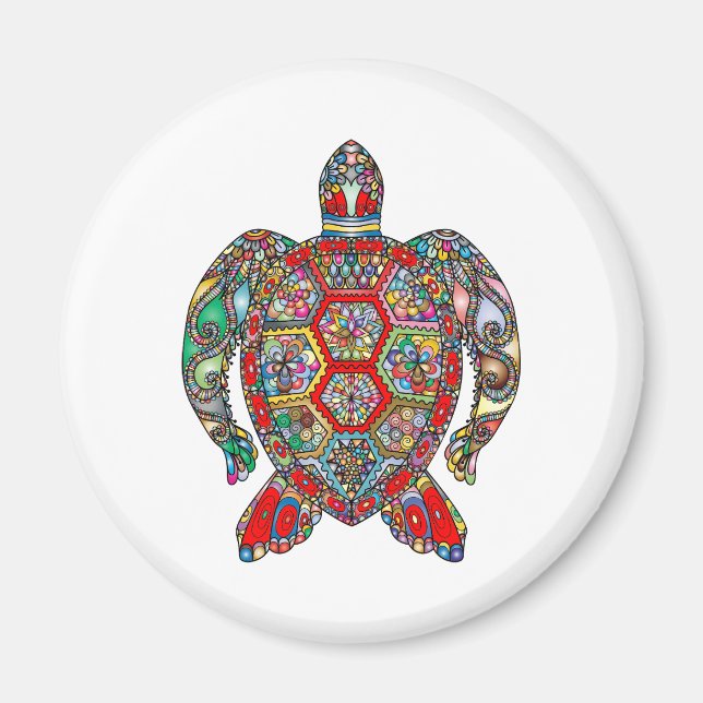 Aimant de tortue colorée (Devant)