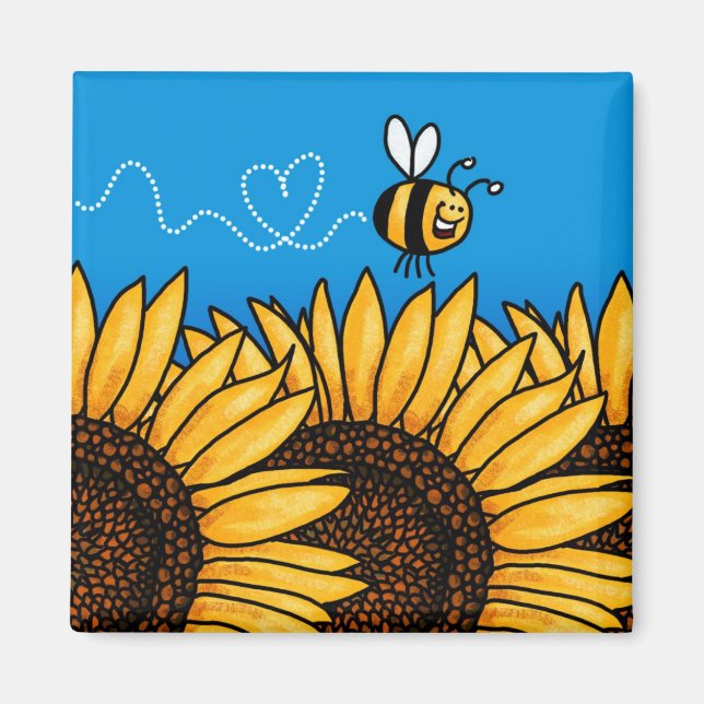 aimant de tournesol de sentier des abeilles (Devant)