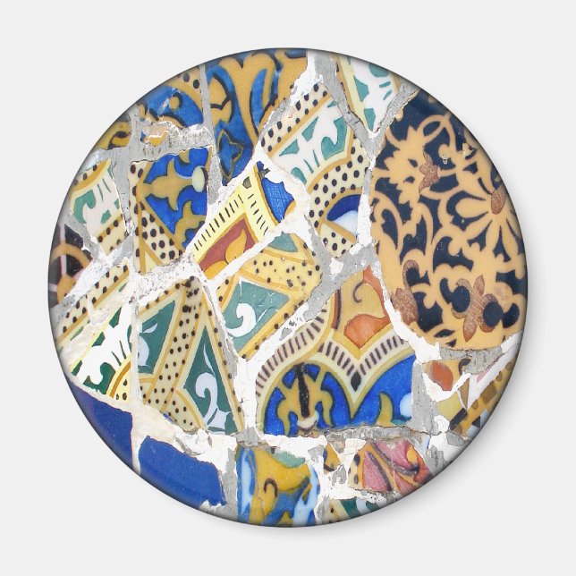 Aimant de tuiles jaunes Gaudi (Devant)