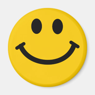 Aimant de visage joyeux jaune