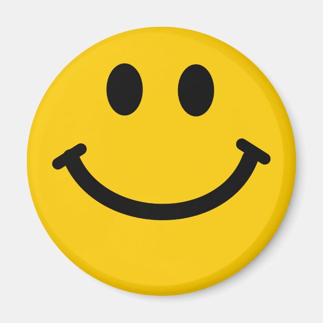 Aimant de visage joyeux jaune (Devant)