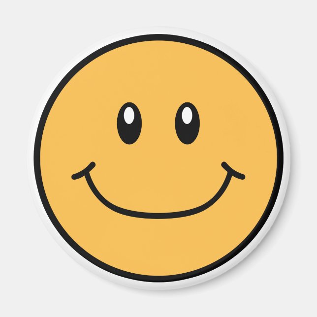 Aimant de visage souriant Orange 0001 (Devant)