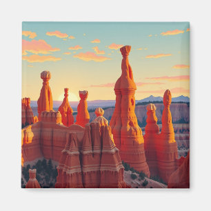 Aimant de voyage rétro Bryce Canyon Utah