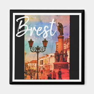 Aimant de vue de rue de Brest d'architecture du