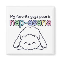Aimant de yoga drôle "Nap-asana" en forme de nuage