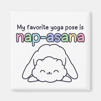Aimant de yoga drôle "Nap-asana" en forme de nuage