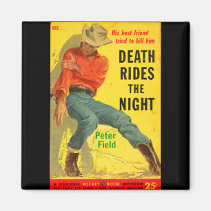 Aimant Death Rides La nuit couverture du livre de l'ouest